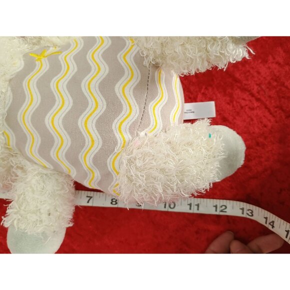 Hallmark 12" Precious Lamb Cross Stuffed Animal Plush Gray Yellow Chevron - Picture 5 of 7